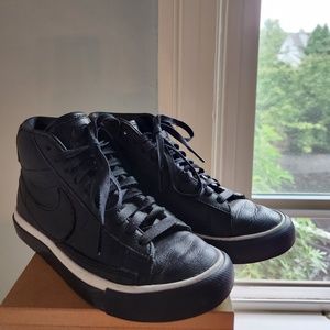 Nike Blazer High x Comme des Garcons Black White Leather Sneakers sz 4
